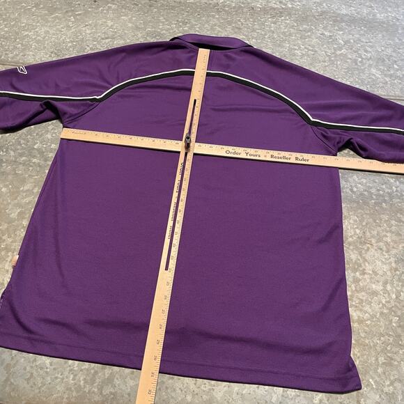 Vintage Sacramento Kings Embroidered Polo Shirt Large Purple Reebok NBA 90s Y2K - Picture 9 of 11